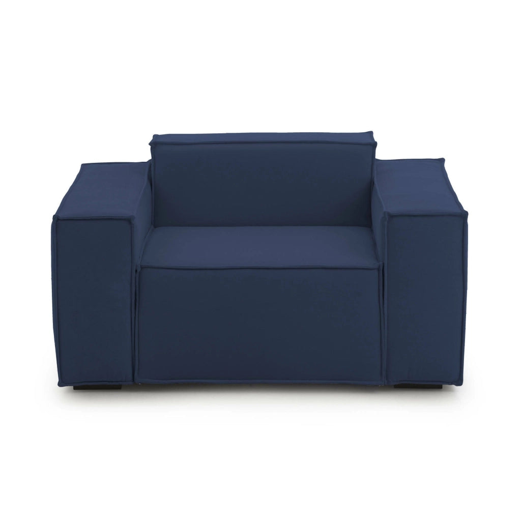 Poltrona Rodonite, Poltrona da salotto, 100% Made in Italy, Poltroncina relax in tessuto imbottito, Cm 160x95h70, Blu