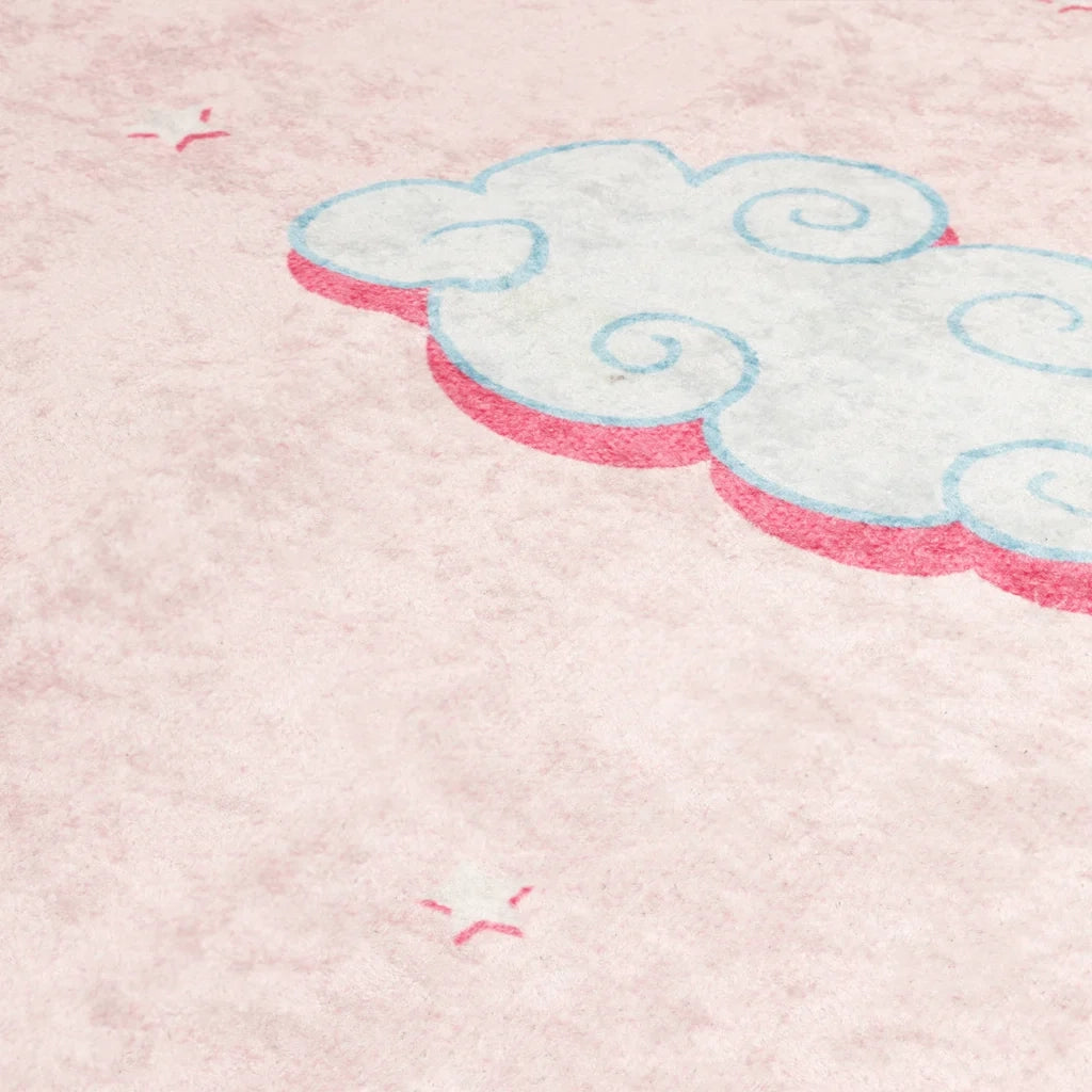 Tappeto del soggiorno | Tappeto Bambini Rosa 160x230 cm Unicorno Lavabile