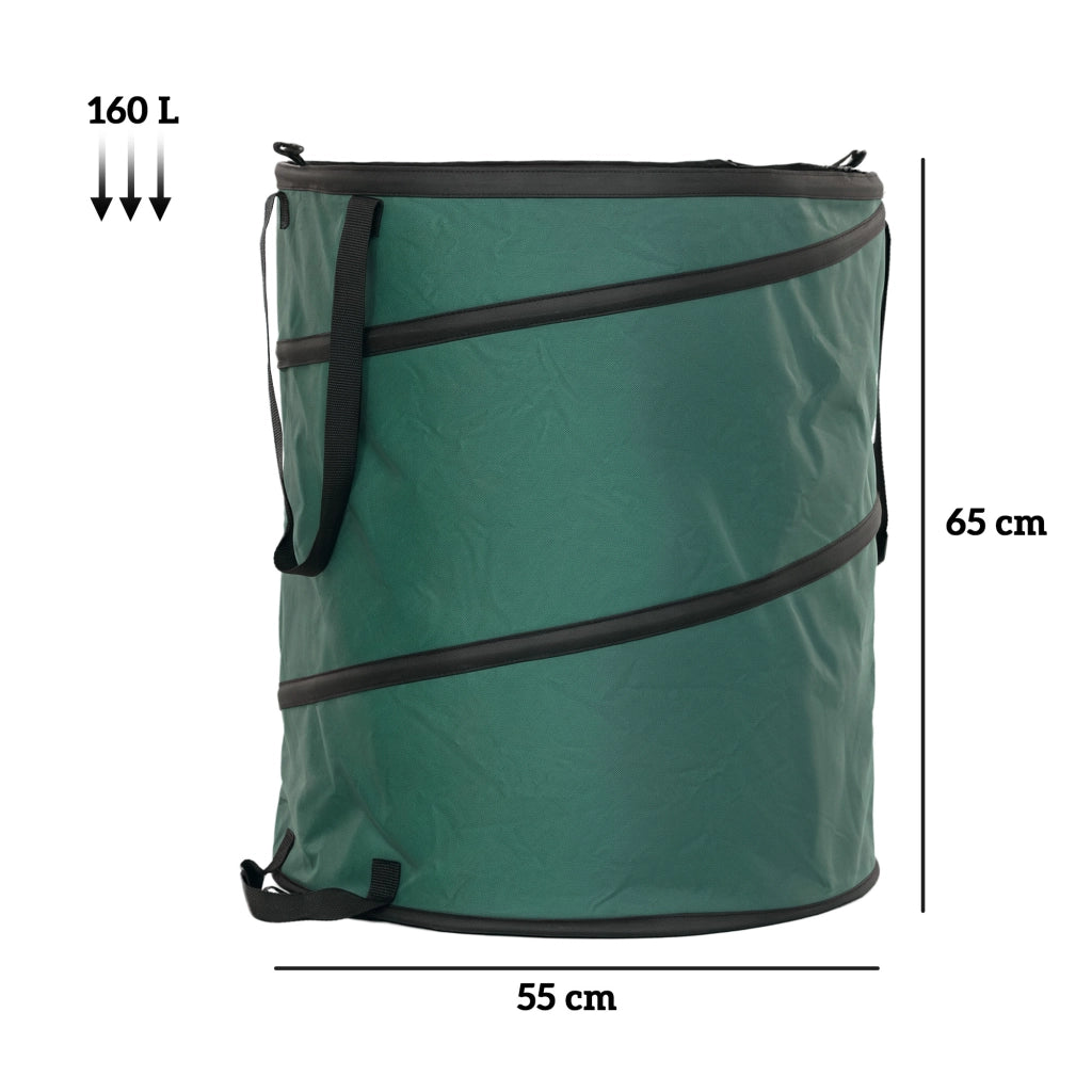 Sacco per Giardino 2x160L Impermeabile ¨C zephmum ¨C Verde con Maniglie