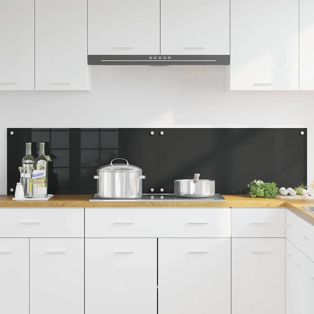 Schienale da cucina 2 pz Nero 90 x 40 cm vetro temperato CFW3863001