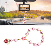 Supporto per specchietto retrovisore universale - 12 cm - Realizzato con imitazioni di perle - Materiale duraturo e affidabile - Supporto per specchietto retrovisore per auto