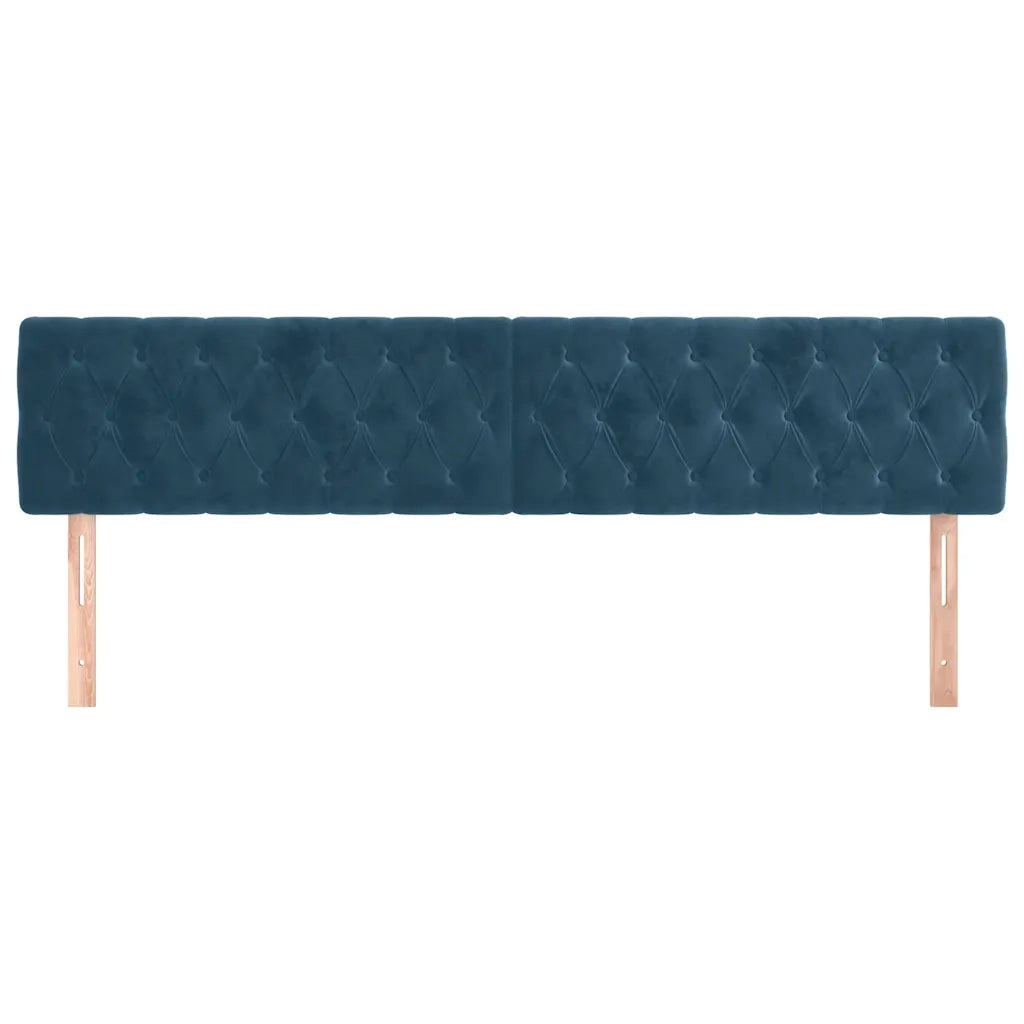 Testiera 2 pz-Set di 2 Testata-Testiera Decorativa Blu Scuro 90x7x78/88 cm in Velluto