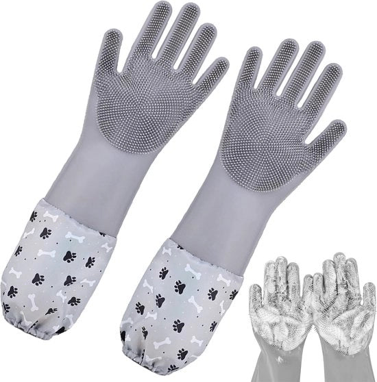 Manicure per animali - Guanti per animali - Guanti per il bagno dei gatti - Resistenti al calore - con denti - per il bagno e la massaggiatura - per gatti
