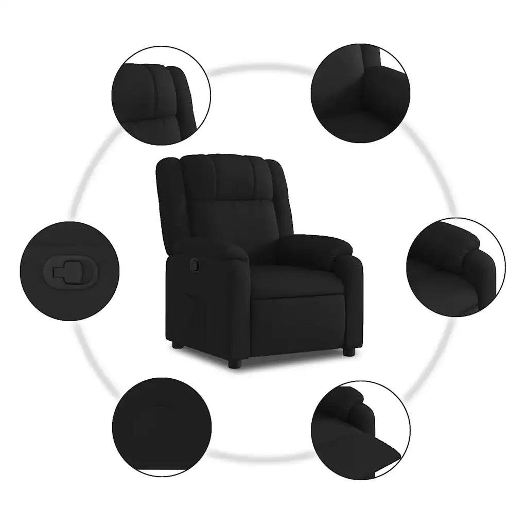 Divano Sedia-Poltrona reclinabile in Tessuto Nero 806293