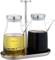 Dispensatore di olio da cucina in vetro - Set di 2 cricche di olio d'oliva senza gocciolamento - Loodvrij 200 ml - Standard