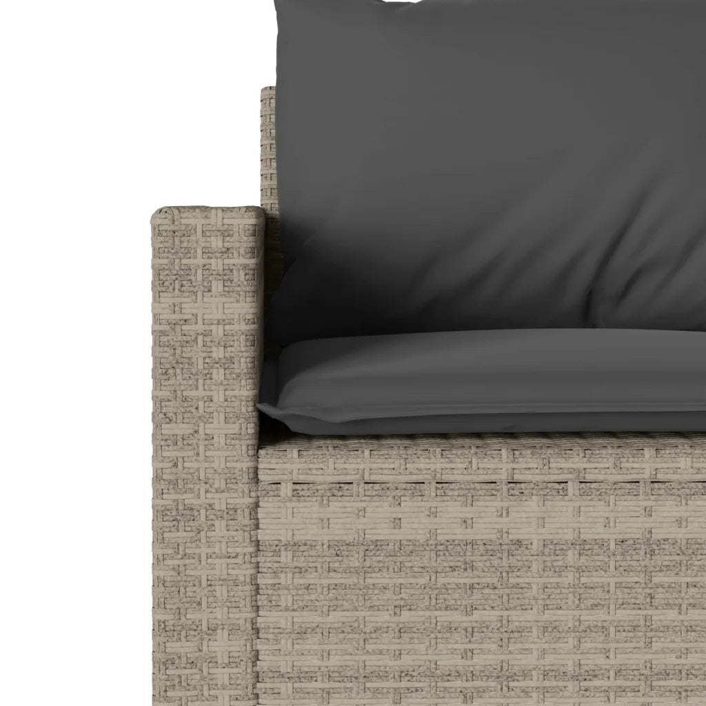 Set da Pranzo da Giardino 2 pz | Set Salotto da Giardino con Cuscini in Polyrattan Grigio