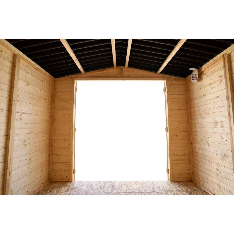 Casetta in legno da giardino con doppia porta – 240x240 cm – pannelli 16 mm, tetto bitumato e pavimento – ED2424.01 Foresta