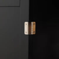 Carrello da Cucina con Armadietto, 2 Cassetti e Portaspezie, Isola da Cucina in Legno, 89x45x89.5cm, Nero