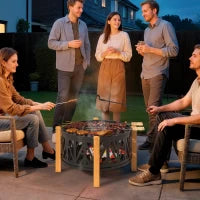 Braciere 2-in-1 Ø75 x 58 cm con Protezione anti-scintille, Nero