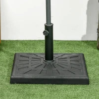 Base per Ombrellone di 19kg e 51x51x32 cm in Resina e Acciaio per Pali Ø32mm, Ø38mm e Ø48mm, Nero