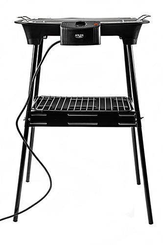 Adler AD 6602 Grill Elettrico con Resistenza Rimovibile, Termostato Regolabile e Base Stand – Barbecue Elettrico da Tavolo per Casa e Giardino