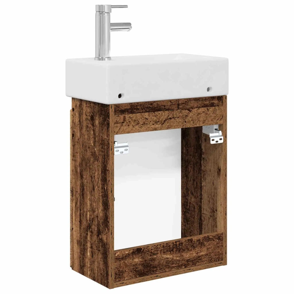 Mobile bagno con rubinetto Legno antico 45,5 x 22,5 x 84 cm 889479