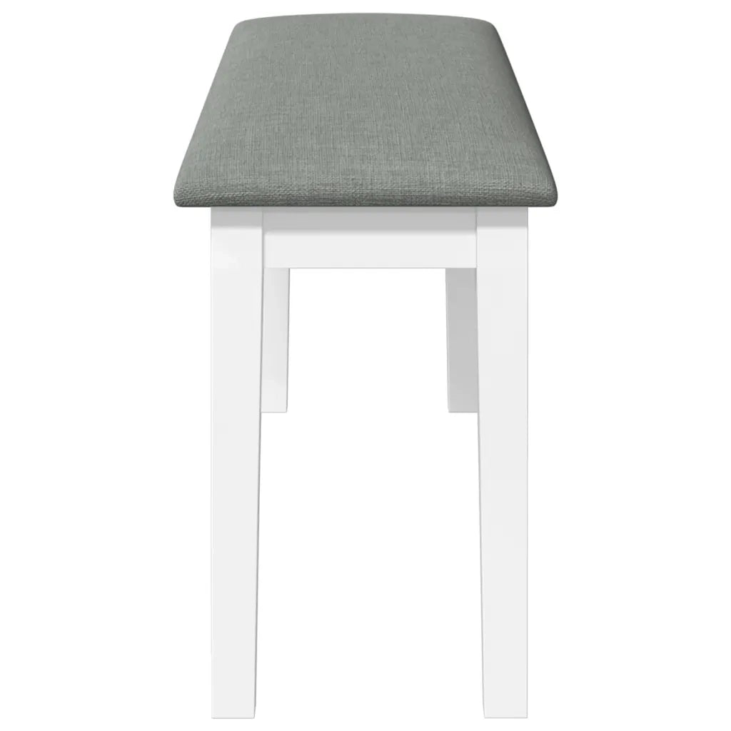 vidaXL Panca 110 cm Bianco in Legno Massello di Hevea