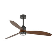 FARO Ventilatore da soffitto in Acciaio Nero Opaco Ø1280 mm motore DC 6 velocita funzione inversa per soffitti inclinati compatibile TUYA pale finitura noce Just Fan M FARO-33395WT1N