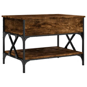 Tavolino salotto | Tavolino da caff¨¨ | Tavolino da Soggiorno Rovere Fumo 70x50x50 cm Multistrato e Metallo