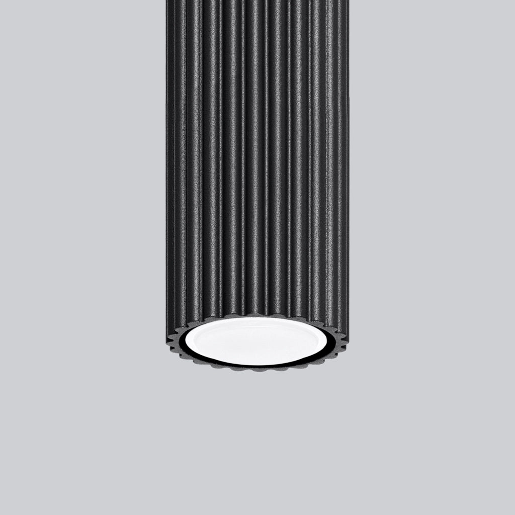 Spot soffitto moderno nero tubo rigato 40cm GU10 Gravio