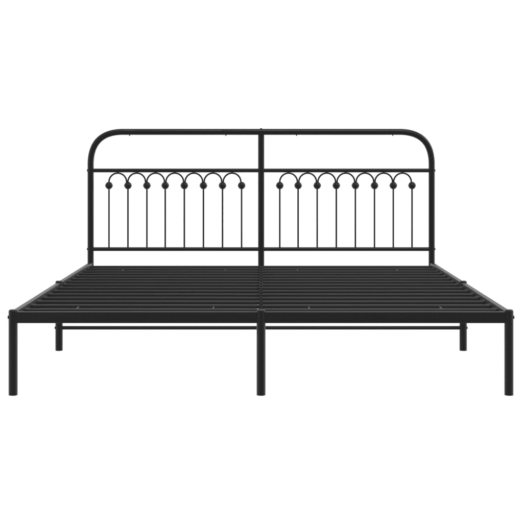 Giroletto con Testiera in Metallo Nero 183x203 cm 376604