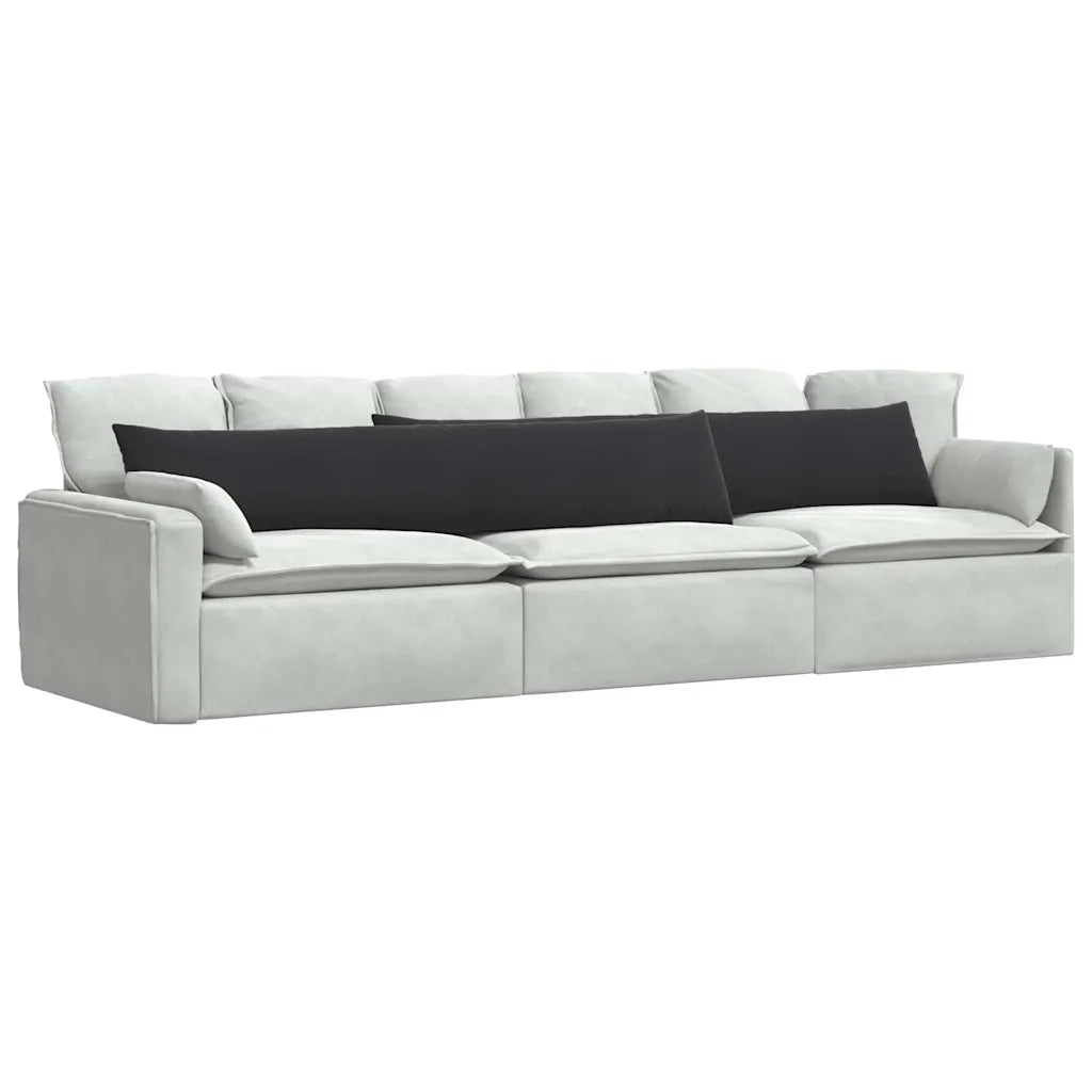 Cuscini da Divano 2 pz-Set di 2 Cuscini per Sofa Nero 200 x 40 cm Tessuto in Cords