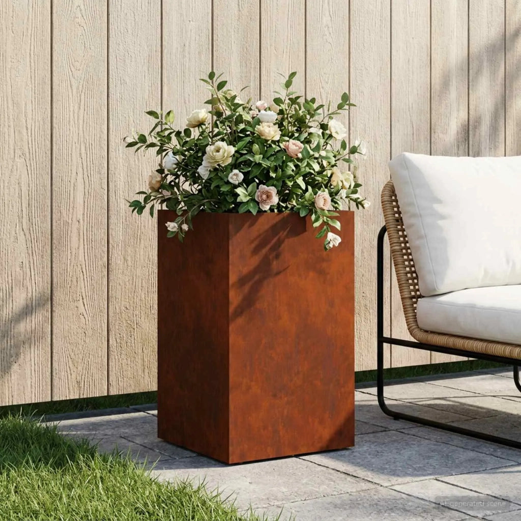 Vaso da giardino Ruggine 40 x 40 x 50 cm Acciaio Corten 8005370