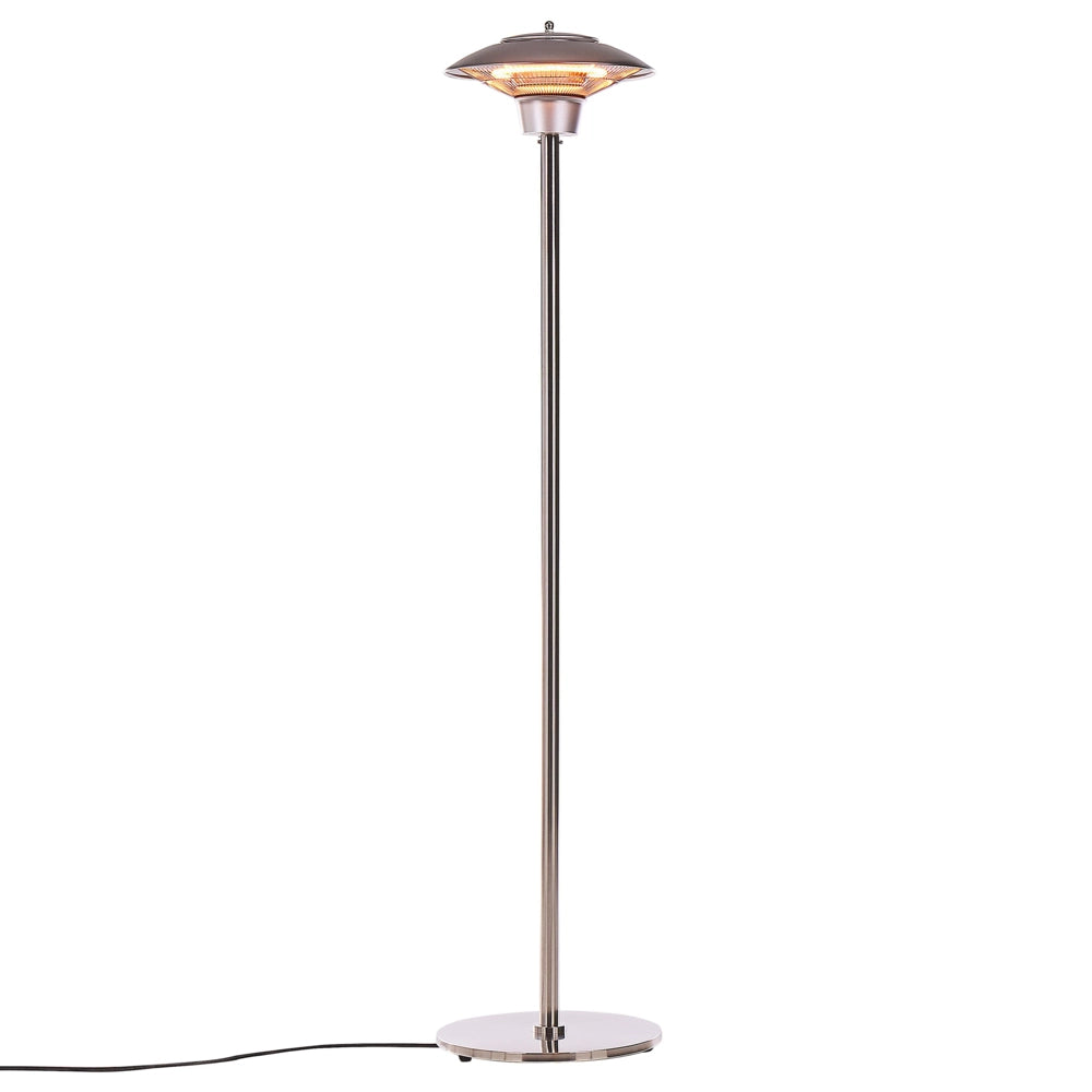 Stufa elettrica a fungo da giardino in alluminio color argento