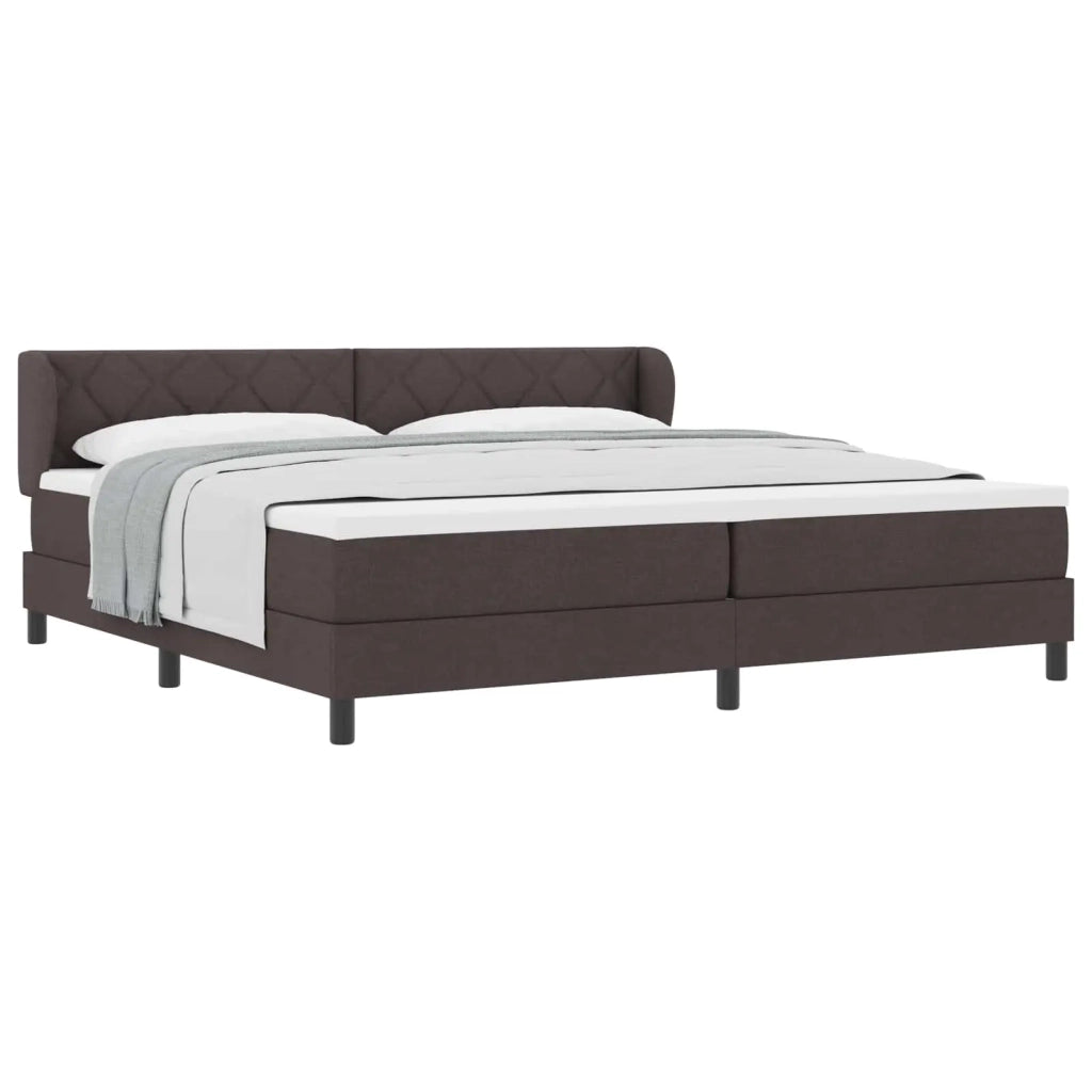 Letto a molle con materasso Marrone Scuro 200 x 200 cm Tessuto 3340111