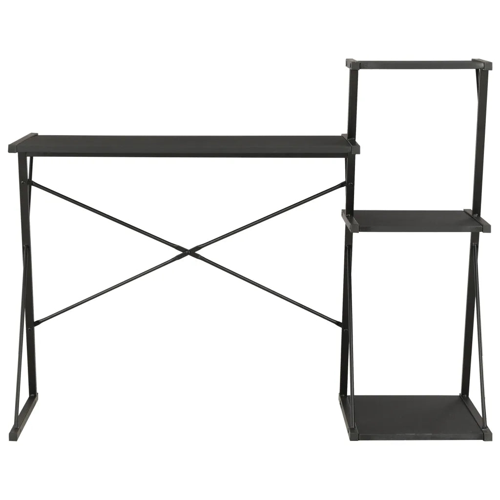 Scrivania con Ripiano Nera 116x50x93 cm 20288