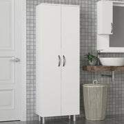 Vincent, Armadio Multiuso 2 Ante 5 Ripiani, 59x162h cm Bianco