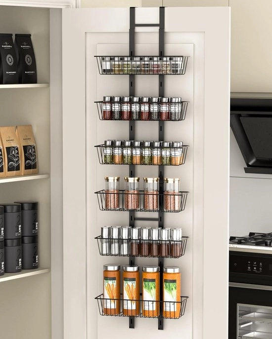 Organizzatore per soffitta - organizzatore di magazzino con cassetto regolabile - porta di servizio pieghevole - organizzatori metallici per cucina e bagno - 6 livelli.