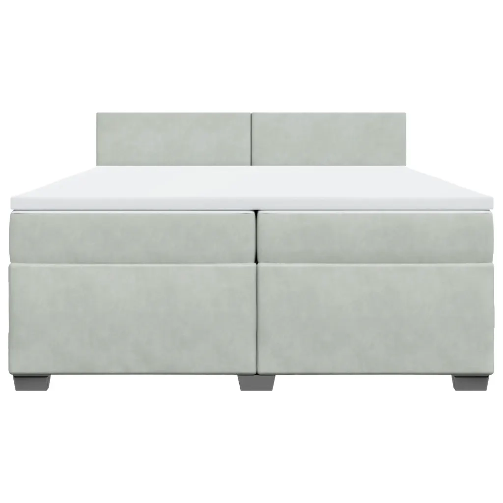 Giroletto a Molle con Materasso Grigio Chiaro 200x200cm Velluto 3288696