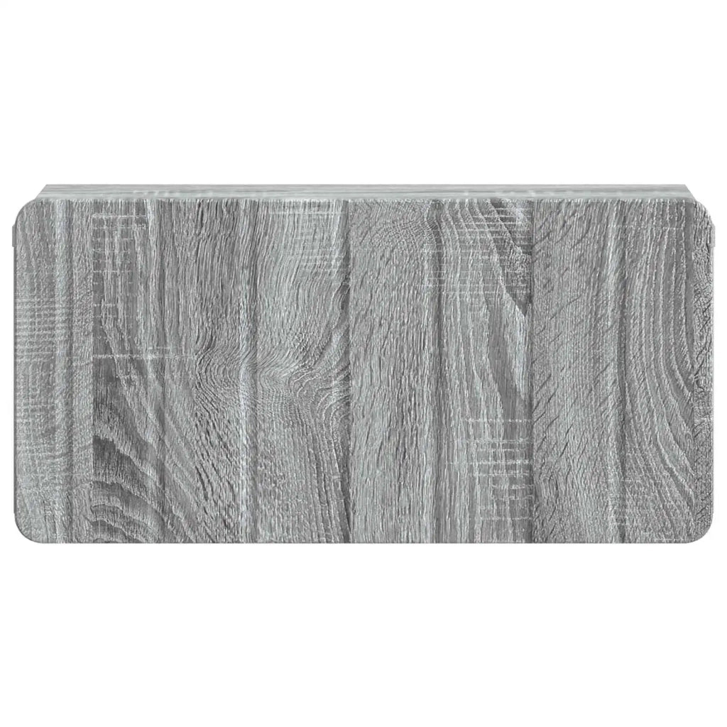 Set di 2 Comodini | Armadio da Notte | Mobiletto da notte a muro Grigio Sonoma 49 x 34,5 x 24 cm