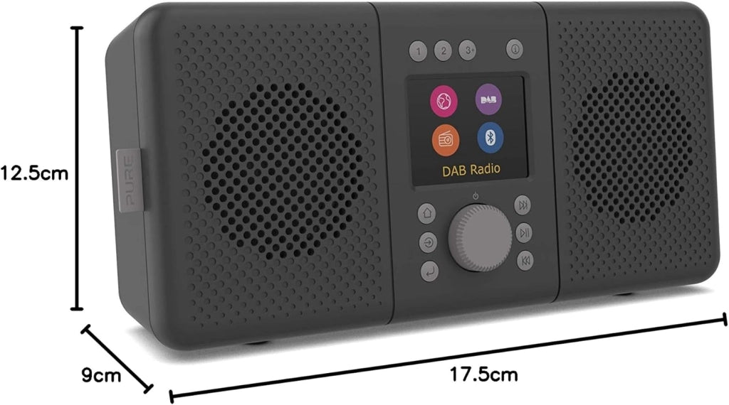 ELAN CONNECT+ - Radio Internet stereo multifunzione con DAB e Bluetooth 4.2 (DAB/DAB+ radio digitale, radio FM, Internet Radio, display TFT, 20 preset, streaming musicale, podcast) Nero carbone