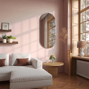 Specchio bagno, Bianco, 110 x 50 cm con illuminazione a LED, per montaggio a parete con sorgente luminosa LED integrata