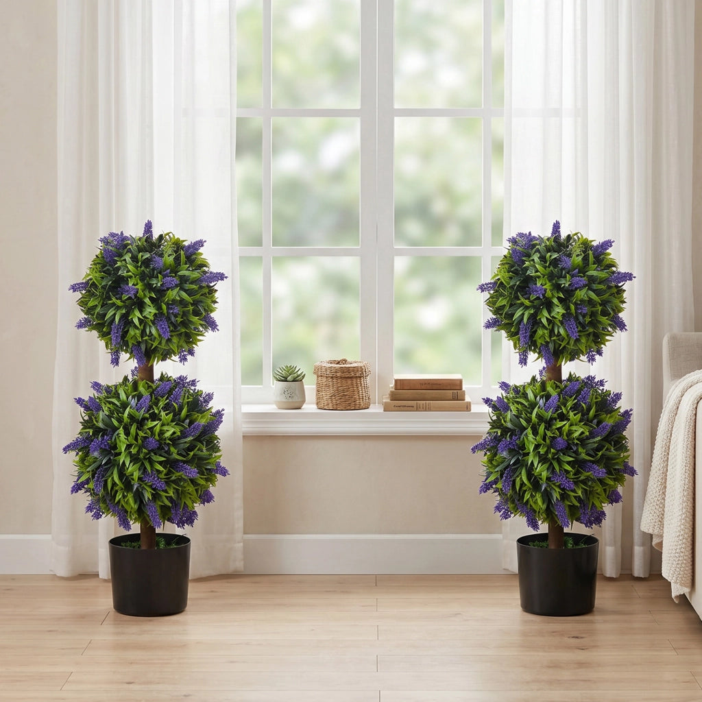 Set 2 Piante Artificiali con Vaso ¨C Xylo ¨C 70 cm Resistenti UV per Giardino e Interno
