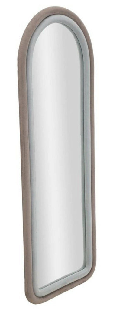 Specchio Segal, Specchiera, Articolo d'arredo a muro, Decorazione con specchio, 60x4 h160 cm, Tortora e Grigio