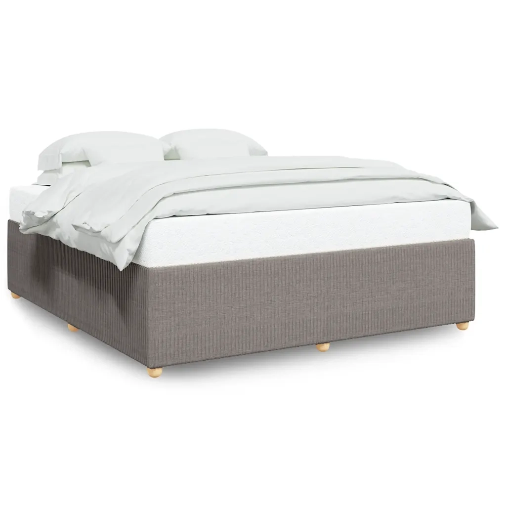 Letto matrimoniale | Letto per adulti | Giroletto senza Materasso Tortora 200x200 cm in Tessuto