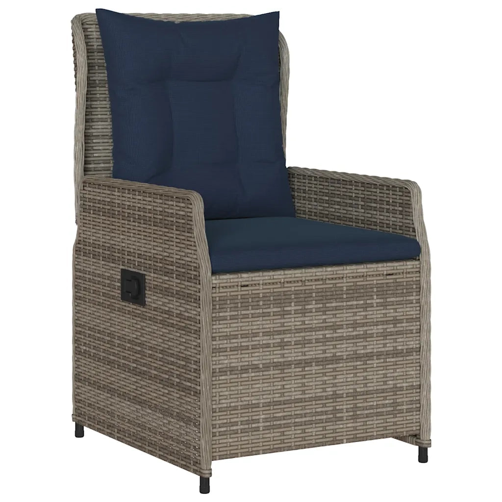 Sedie da giardino reclinabili 2 pz in Polyrattan Grigio 368659