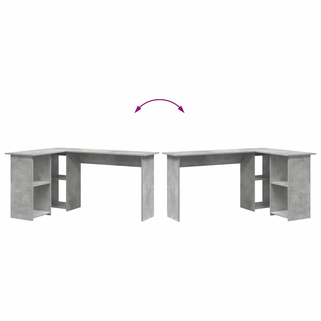 Scrivania Grigio cemento 142 x 102 x 73 cm Legno multistrato 869293