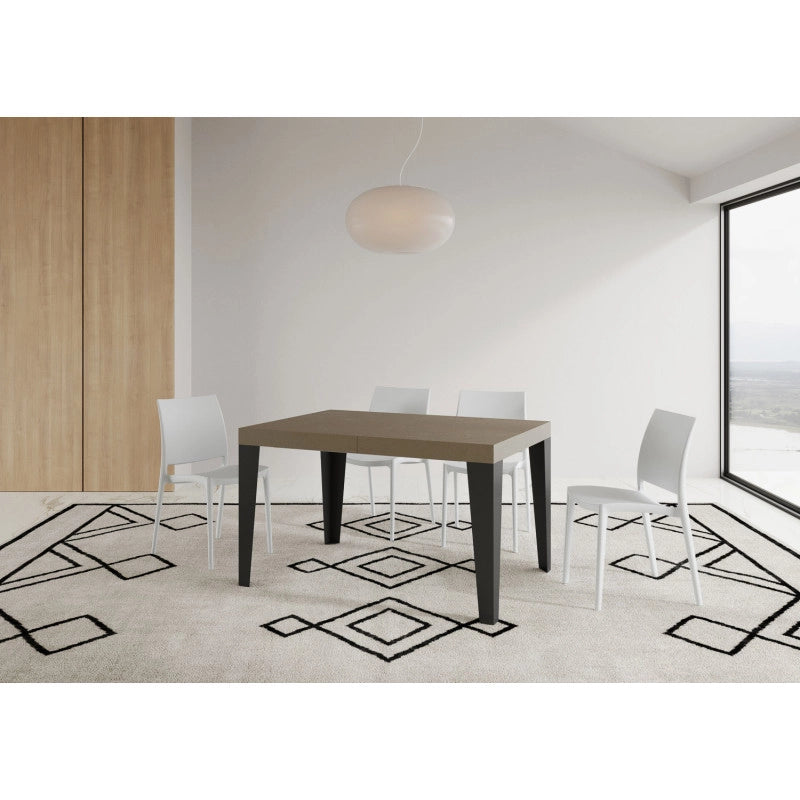 Tavolo allungabile 120/380x90 cm Flame telaio Antracite - Tortora