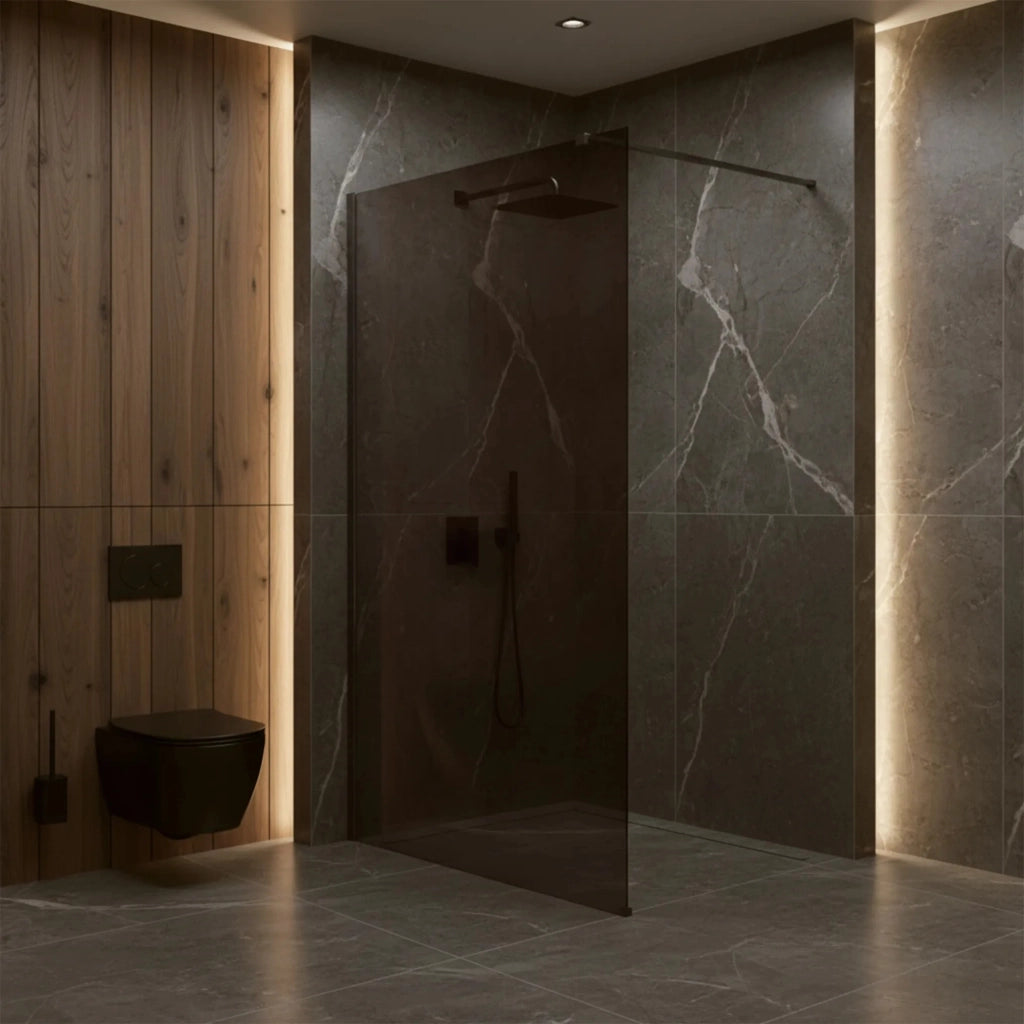 Parete Doccia Rea Flexi Brown / Titan 80