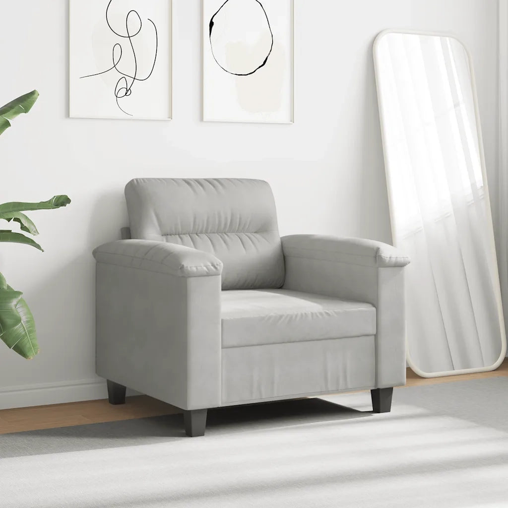 Poltrona-Divano Sedia Grigio Chiaro 60 cm in Tessuto Microfibra