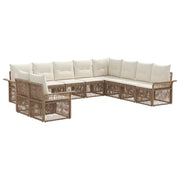 Set Divano da Giardino 10 pcs Beige polyrattan 3434877