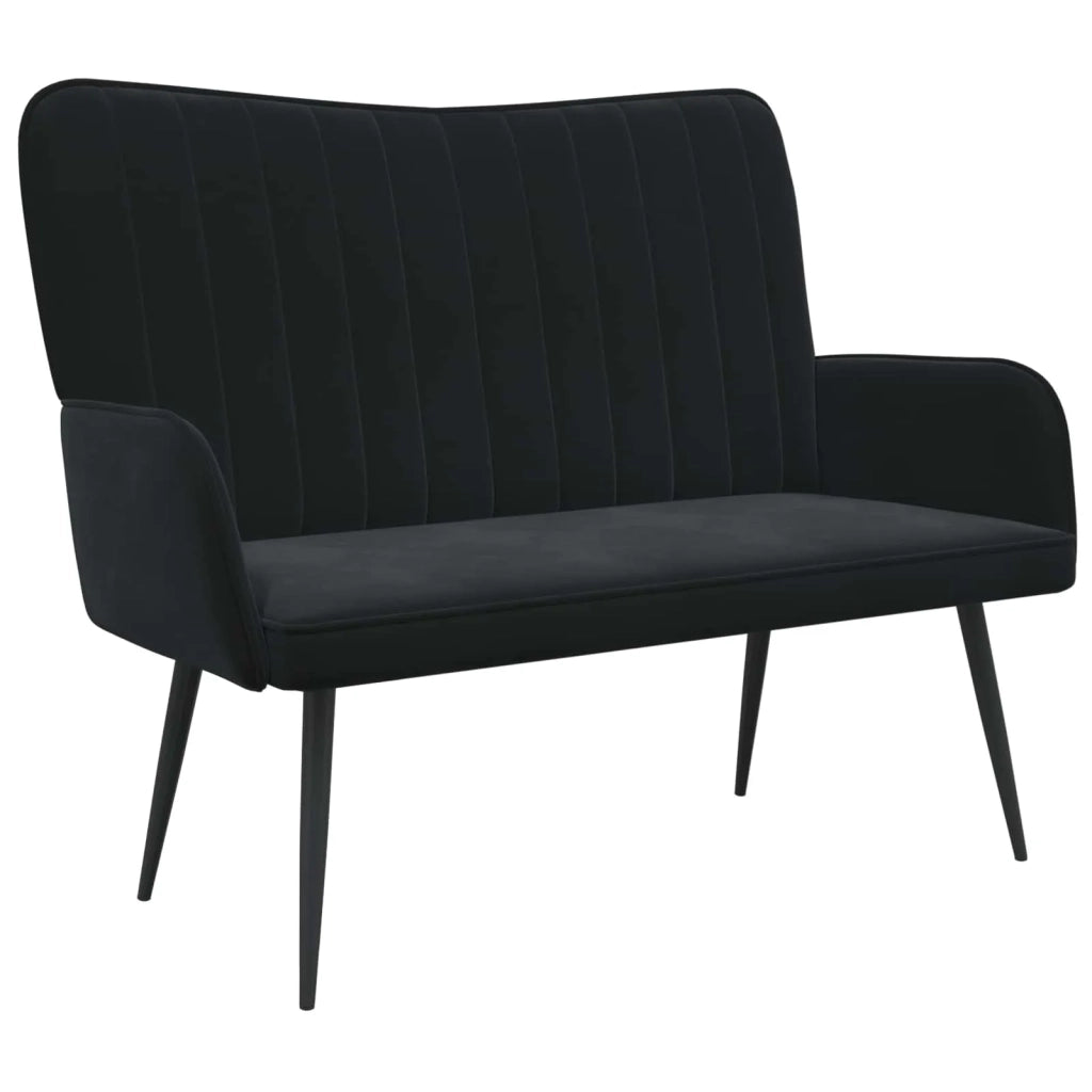 Sofa a Due Posti Nero 115 x 61 x 87 cm Velluto 42028965