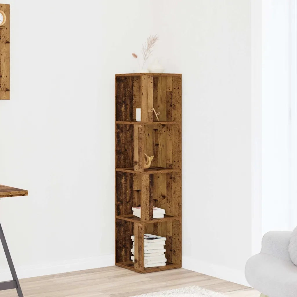 Scaffale Angolare Legno Vecchio 33x33x132 cm in Truciolato 856722