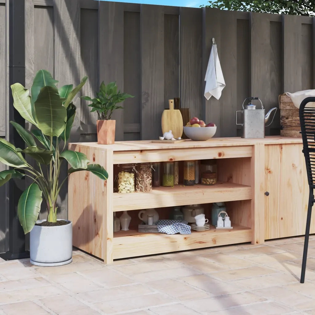 Mobile da Cucina da Esterno-Armadio da cucina 106x55x64 cm Legno Massello di Pino