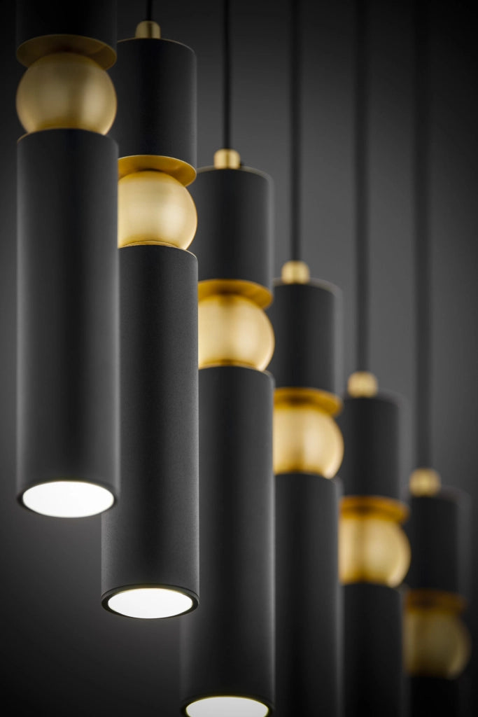 Lampada sospensione barra 90cm nero oro 6xGU10 ALAS