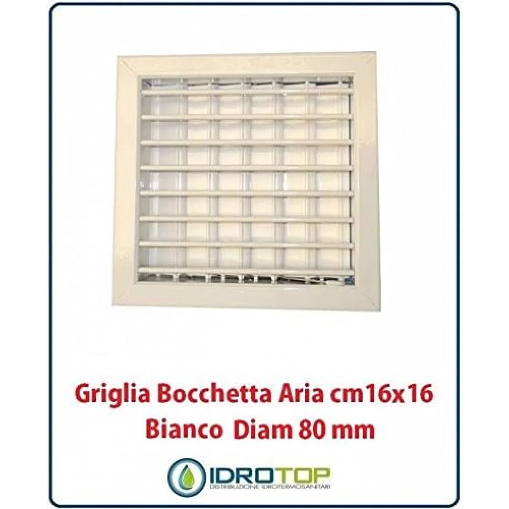 Griglia regolabile con telaio e serranda bianca 160x160 mm vecam