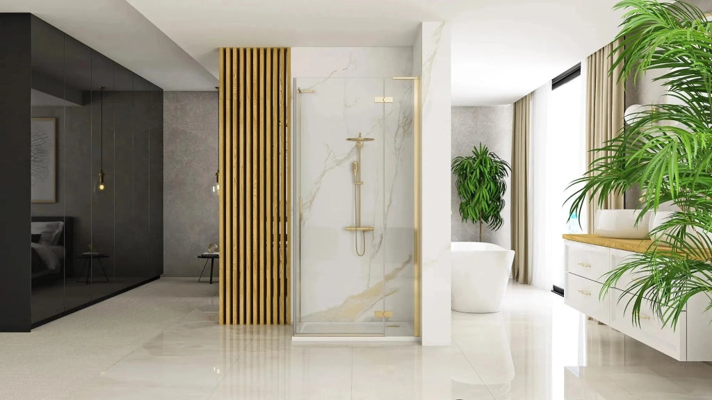 Cabina Doccia Rea Hugo 100x80 Gold Brush