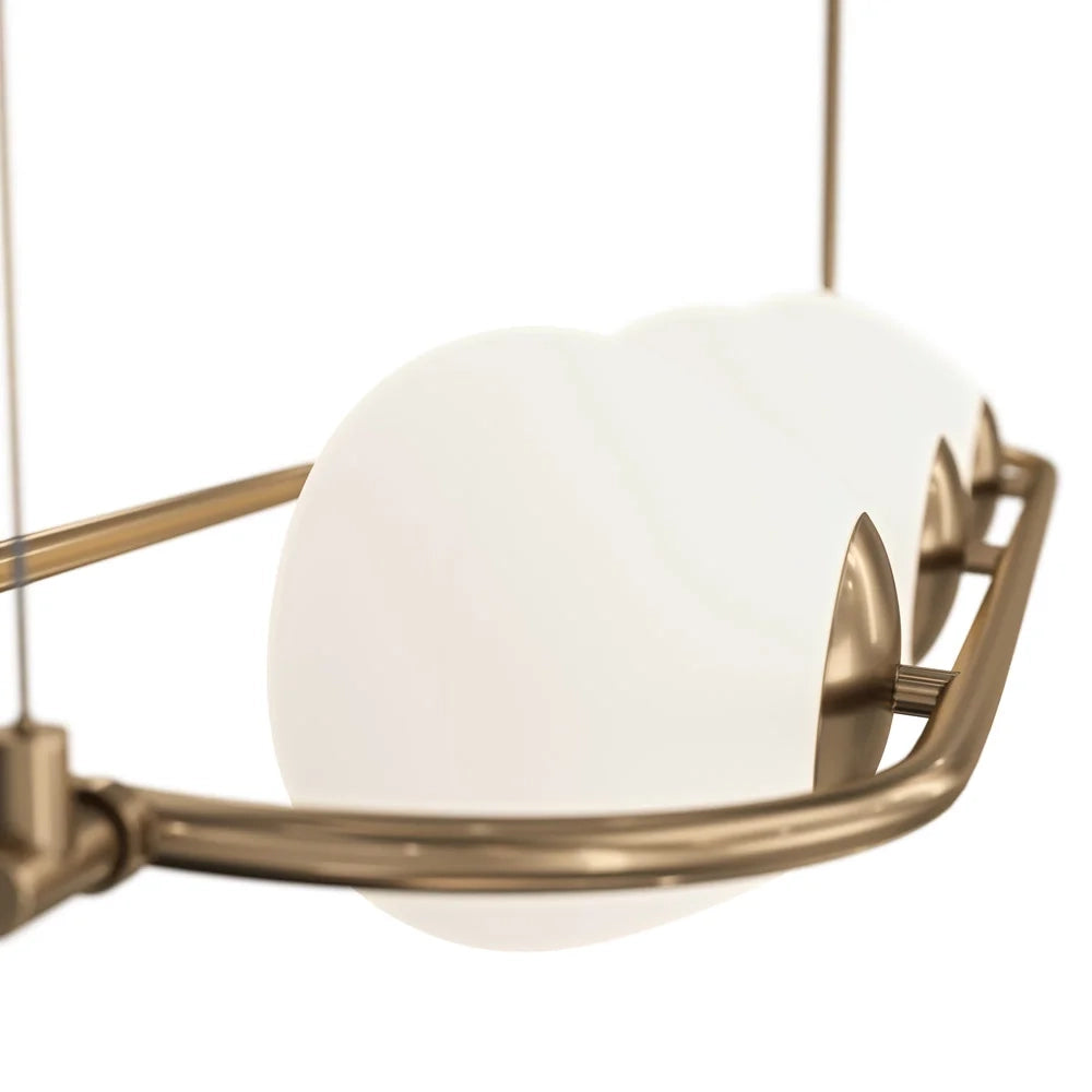 Maytoni Sospensione contemporanea Erich 3 luci E14 oro rosa metallo diffusore vetro