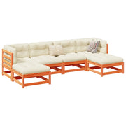 Set Divani Giardino 6pz con Cuscini Marrone Cera Massello Pino 3299568