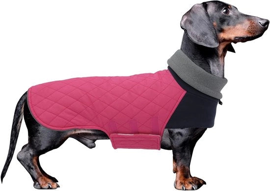 Giacca per cani, impermeabile e imperdente, con collo alto, ideale per piccoli cani - rosa - M
